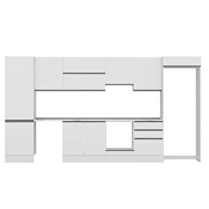 Alvinka 400x222 Cm High Gloss Mutfak Dolabı Beyaz Antrasıt Mbb-e80b60s60-1