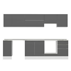 Alvinka 300x210 Cm High Gloss Mutfak Dolabı Beyaz Antrasıt M-e90s40s50-1