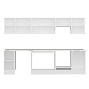 Alvinka 300x210 Cm High Gloss Mutfak Dolabı Beyaz Antrasıt M-e90s40s50-1