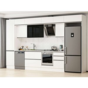 390x240 Cm High Gloss Mdf Mutfak Dolabı Beyaz Beyaz Mbb-e90b50s50-3 Beyaz