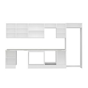 Alvinka 385x222 Cm High Gloss Mdf Mutfak Dolabı Beyaz Antrasıt Mb-e90s50s45-2