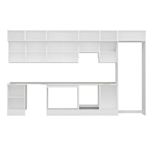 Alvinka 390x240 Cm High Gloss Mdf Mutfak Dolabı Beyaz Antrasıt Mb-e90s50s50-1
