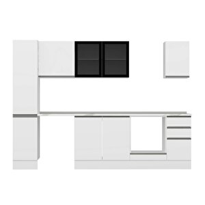 Alvinka 290x210 Cm High Gloss Mdf Mutfak Dolabı Beyaz Beyaz Mb-e90b40s40-3