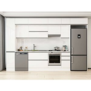 370x240 Cm High Gloss Mutfak Dolabı Beyaz Beyaz Mbb-e90b40s40-1 Beyaz