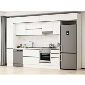 370x240 Cm High Gloss Mutfak Dolabı Beyaz Beyaz Mbb-e90b40s40-1 Beyaz
