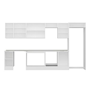 Alvinka 370x222 Cm High Gloss Mdf Mutfak Dolabı Beyaz Antrasıt Mb-e80s40s50-3