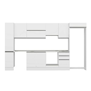Alvinka 370x222 Cm High Gloss Mdf Mutfak Dolabı Beyaz Beyaz Mbb-e80b40s50-1
