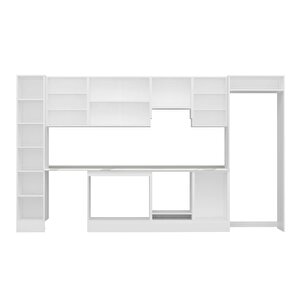 Alvinka 370x222 Cm High Gloss Mdf Mutfak Dolabı Beyaz Antrasıt Mbb-e80b40s50-1