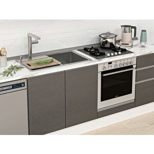 Alvinka 390x222 Cm High Gloss Mutfak Dolabı Beyaz Antrasıt Mb-e90s50s50-3 Antrasit
