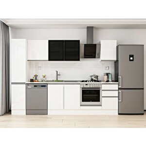 Alvinka 285x210 Cm High Gloss Mdf Mutfak Dolabı Beyaz Beyaz Mb-e80b40s45-3 Beyaz