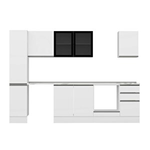 Alvinka 285x210 Cm High Gloss Mdf Mutfak Dolabı Beyaz Beyaz Mb-e80b40s45-3