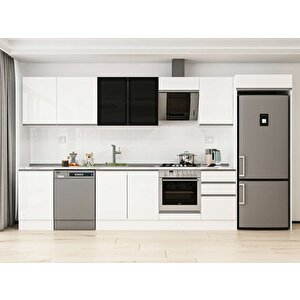Alvinka 390x222 Cm High Gloss Mutfak Dolabı Beyaz Beyaz Mb-e90s50s50-3 Beyaz