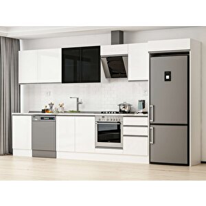 Alvinka 390x222 Cm High Gloss Mutfak Dolabı Beyaz Beyaz Mb-e90s50s50-3 Beyaz