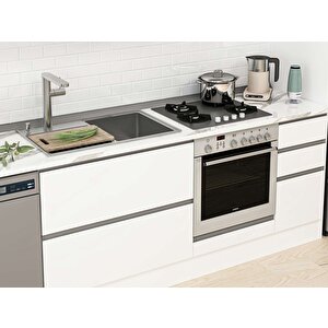 Alvinka 370x240 Cm High Gloss Mutfak Dolabı Beyaz Beyaz Mb-e90s40s40-1 Beyaz
