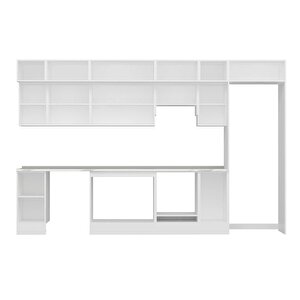 Alvinka 370x240 Cm High Gloss Mutfak Dolabı Beyaz Beyaz Mb-e90s40s40-1