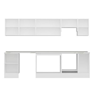 Alvinka 290x210 Cm High Gloss Mdf Mutfak Dolabı Beyaz Beyaz M-e80s50s40-1