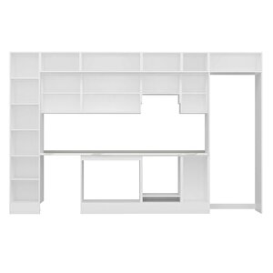 Alvinka 365x240 Cm High Gloss Mutfak Dolabı Beyaz Beyaz Mbb-e80b45s40-1