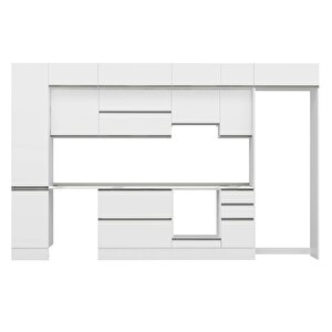 Alvinka 365x240 Cm High Gloss Mutfak Dolabı Beyaz Beyaz Mbb-e80b45s40-1
