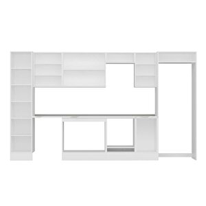 Alvinka 370x222 Cm High Gloss Mdf Mutfak Dolabı Beyaz Antrasıt Mbb-e80b45s45-2