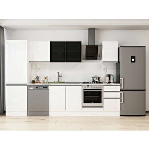 Alvinka 315x210 Cm High Gloss Mdf Mutfak Dolabı Beyaz Beyaz Mb-e90b60s45-3 Beyaz