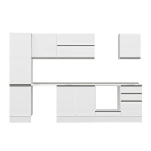 Alvinka 300x210 Cm High Gloss Mutfak Dolabı Beyaz Beyaz M-e80s50s50-2