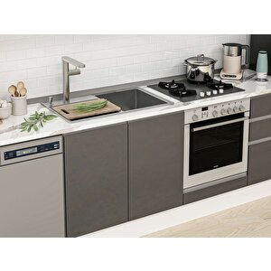 Alvinka 315x210 Cm High Gloss Mdf Mutfak Dolabı Beyaz Antrasıt Mb-e90b60s45-3 Antrasit