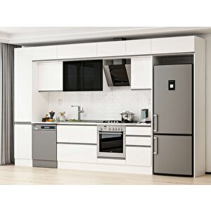 Alvinka 375x240 Cm High Gloss Mdf Mutfak Dolabı Beyaz Beyaz Mbb-e80b45s50-3 Beyaz