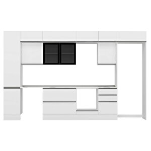 Alvinka 375x240 Cm High Gloss Mdf Mutfak Dolabı Beyaz Beyaz Mbb-e80b45s50-3