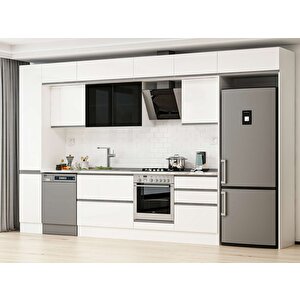 Alvinka 380x240 Cm High Gloss Mdf Mutfak Dolabı Beyaz Beyaz Mbb-e80b40s60-3 Beyaz