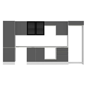Alvinka 400x222 Cm High Gloss Mutfak Dolabı Beyaz Antrasıt Mbb-e80b60s60-3