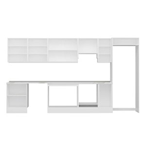 Alvinka 380x222 Cm High Gloss Mutfak Dolabı Beyaz Antrasıt Mb-e80s60s40-1