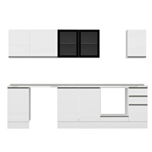 Alvinka 295x210 Cm High Gloss Mdf Mutfak Dolabı Beyaz Beyaz M-e90s45s40-3