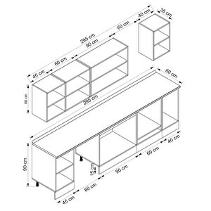 Alvinka 295x210 Cm High Gloss Mdf Mutfak Dolabı Beyaz Beyaz M-e90s45s40-3