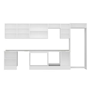 Alvinka 385x222 Cm High Gloss Mdf Mutfak Dolabı Beyaz Antrasıt Mb-e80s60s45-3