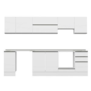 Alvinka 295x210 Cm High Gloss Mdf Mutfak Dolabı Beyaz Beyaz M-e90s40s45-1