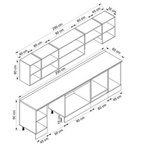 Alvinka 295x210 Cm High Gloss Mdf Mutfak Dolabı Beyaz Beyaz M-e90s40s45-1