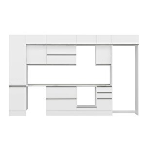 Alvinka 385x240 Cm High Gloss Mutfak Dolabı Beyaz Beyaz Mbb-e90b50s45-2
