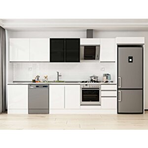 385x222 Cm High Gloss Mdf Mutfak Dolabı Beyaz Beyaz Mb-e80s60s45-3 Beyaz