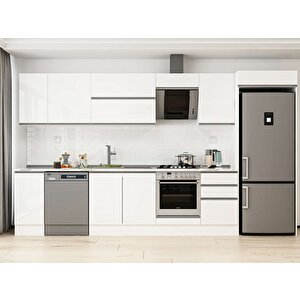 370x222 Cm High Gloss Mutfak Dolabı Beyaz Beyaz Mb-e80s40s50-2 Beyaz