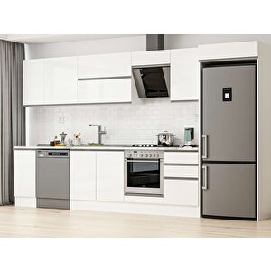 370x222 Cm High Gloss Mutfak Dolabı Beyaz Beyaz Mb-e80s40s50-2 Beyaz
