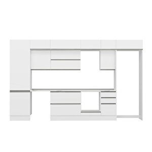 Alvinka 395x240 Cm High Gloss Mdf Mutfak Dolabı Beyaz Beyaz Mbb-e90b60s45-2