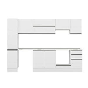 Alvinka 295x210 Cm High Gloss Mdf Mutfak Dolabı Beyaz Beyaz Mb-e90b40s45-1