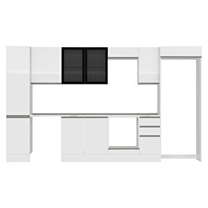 Alvinka 375x222 Cm High Gloss Mutfak Dolabı Beyaz Beyaz Mbb-e90b45s40-3