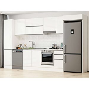 Alvinka 375x222 Cm High Gloss Mutfak Dolabı Beyaz Beyaz Mbb-e90b45s40-1 Beyaz