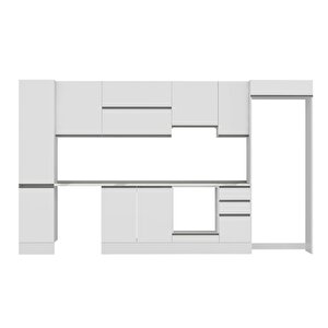 Alvinka 375x222 Cm High Gloss Mutfak Dolabı Beyaz Beyaz Mbb-e90b45s40-1