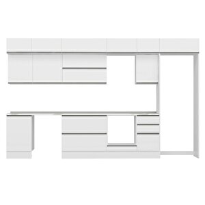 Alvinka 385x240 Cm High Gloss Mdf Mutfak Dolabı Beyaz Beyaz Mb-e90s50s45-2