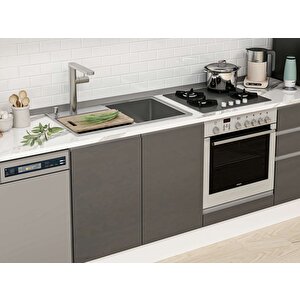 Alvinka 310x210 Cm High Gloss Mdf Mutfak Dolabı Beyaz Antrasıt Mb-e90b60s40-1 Antrasit