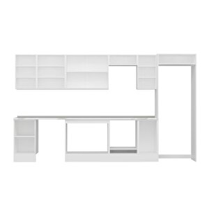 Alvinka 375x222 Cm High Gloss Mdf Mutfak Dolabı Beyaz Beyaz Mb-e90s45s40-3