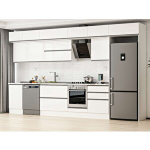 Alvinka 390x240 Cm High Gloss Mdf Mutfak Dolabı Beyaz Beyaz Mb-e80s50s60-2 Beyaz