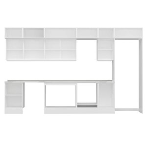 Alvinka 385x240 Cm High Gloss Mdf Mutfak Dolabı Beyaz Antrasıt Mb-e90s50s45-2
